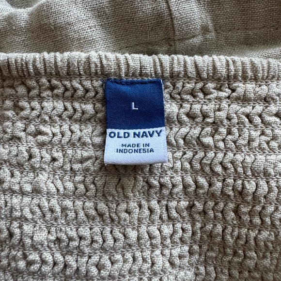 Linen Blend Oatmeal Dress- Size L - Picture 5 of 6